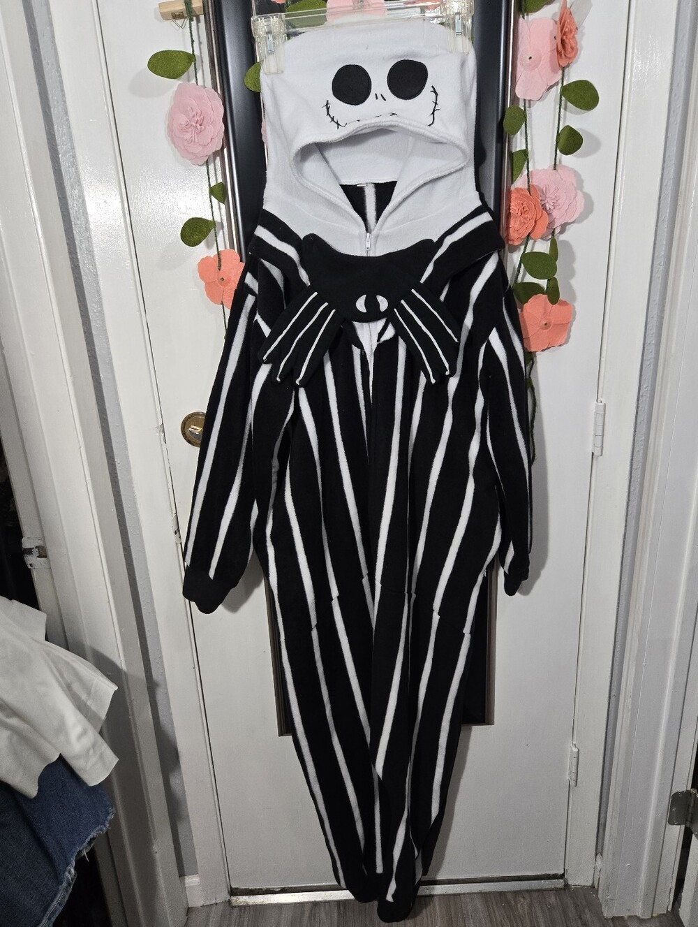 Unisex Nightmare Before Christmas Jack Skellington Unisex Black Onesie Sz M
